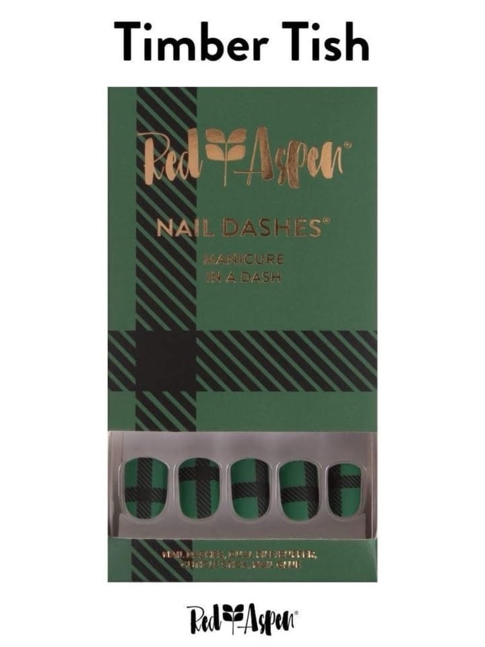 NIB Red Aspen Timber, Tish Press-On Nail Dashes